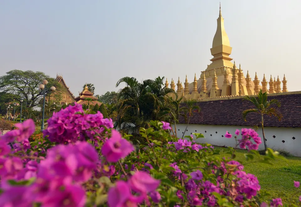Tempel in Vientiane, Laos Reisen